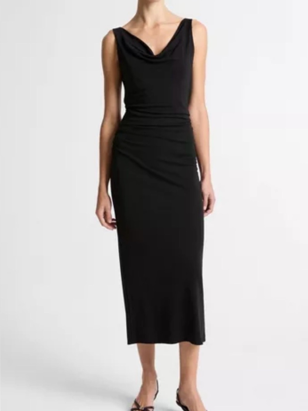 Vince Cowl Neck Matte Jersey Midi Dress
